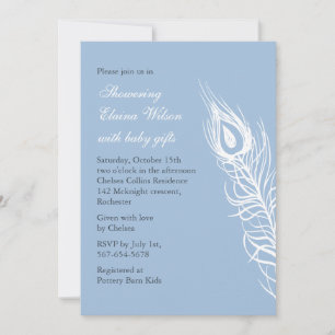 Shake your Tail Feathers Baby Shower Invite (blue)