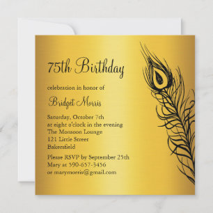 Shake Your Tail Feathers Birthday Invitation gold