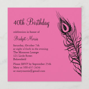 Shake Your Tail Feathers Birthday Invite (fuchsia)