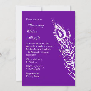 Shake your Tail Feathers Bridal Shower (violet) Invitation