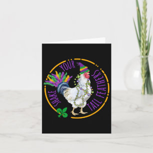 Shake Your Tail Feathers Cute Chicken Funny Mardi  Card