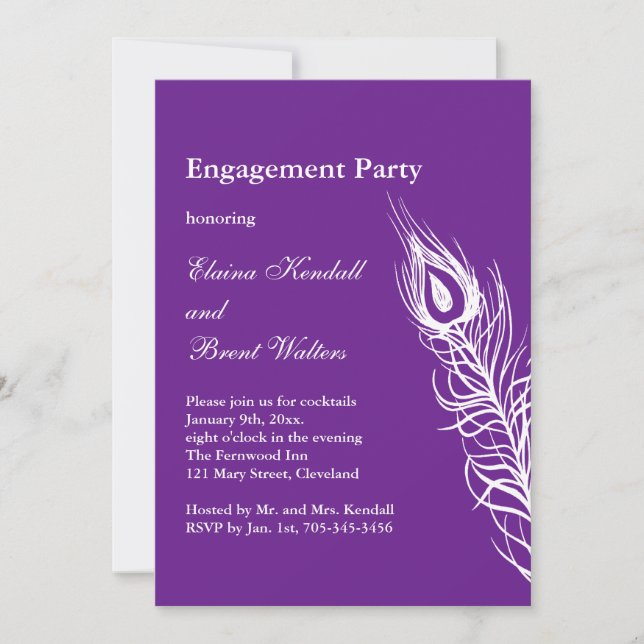Shake your Tail Feathers Engagement Party Invite (Front)