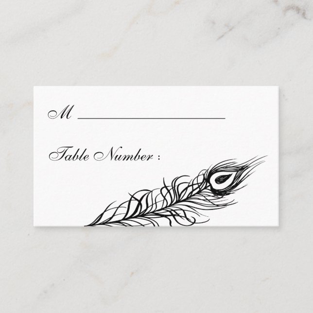 Shake your Tail Feathers Place Card (black) (Front)