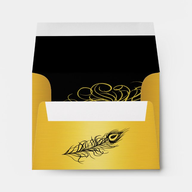 Shake your Tail Feathers RSVP Envelope (gold) (Back (Bottom))