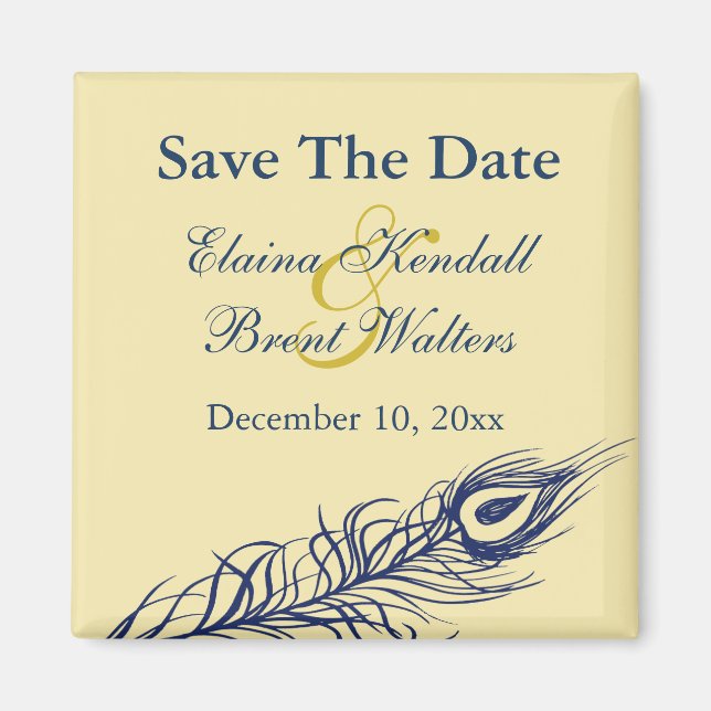Shake your Tail Feathers Save the Date (yellow) Magnet (Front)
