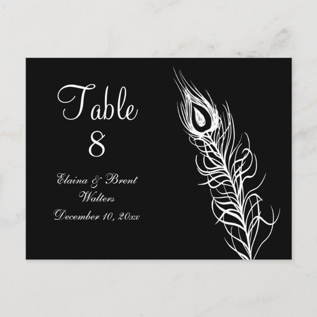 Shake your Tail Feathers Table Number (black) Postcard (Front)