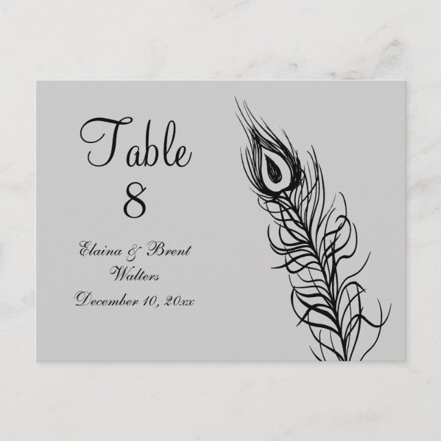Shake your Tail Feathers Table Number (silver) Postcard (Front)
