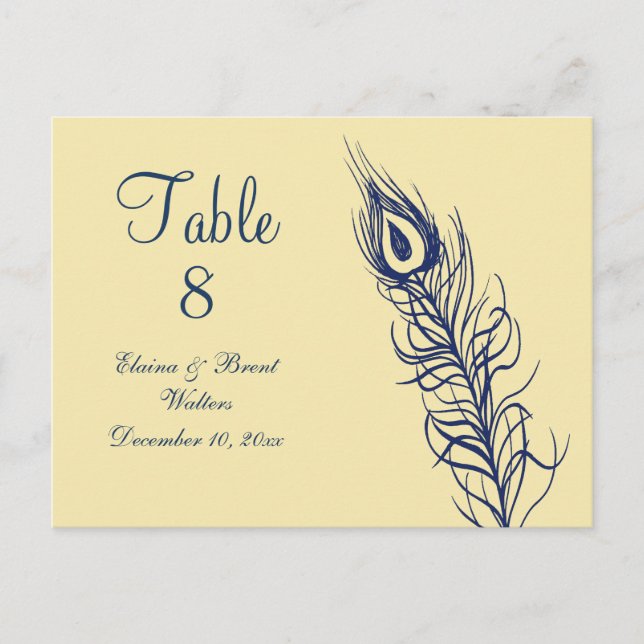 Shake your Tail Feathers Table Number (yellow) Postcard (Front)