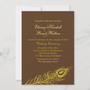 Shake your Tail Feathers Wedding Invitation brown