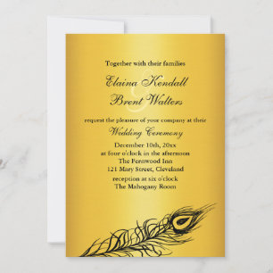 Shake your Tail Feathers Wedding Invitation gold