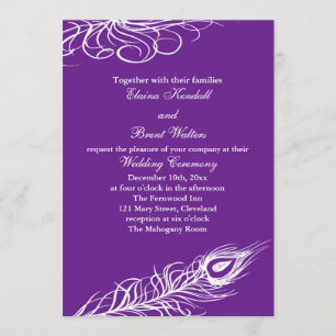 Shake your Tail Feathers Wedding Invitation violet