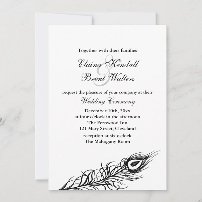 Shake your Tail Feathers Wedding Invitation white (Front)