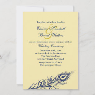 Shake your Tail Feathers Wedding Invitation yellow