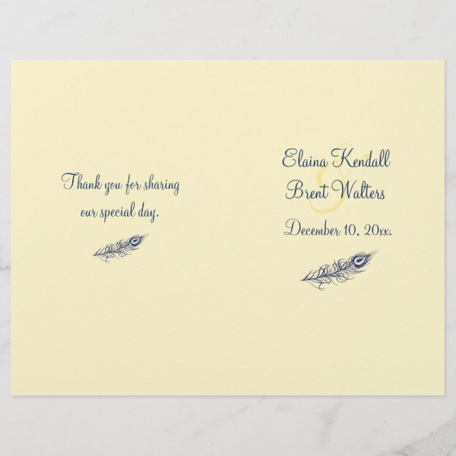 Shake your Tail Feathers Wedding Program (Front)