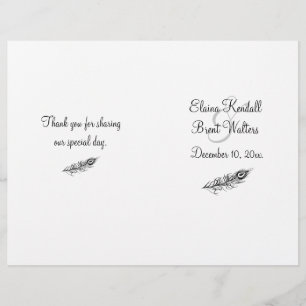 Shake your Tail Feathers Wedding Program
