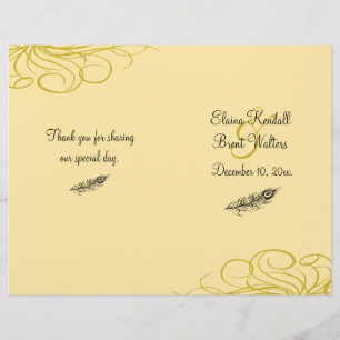 Shake your Tail Feathers Wedding Program (yellow)