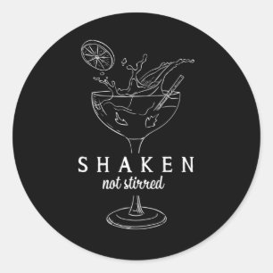Shaken Martinis Drinking Alcohol Funny Bartender Classic Round Sticker
