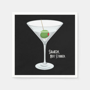 Shaken Not Stirred Vodka Martini Cocktail Drink Napkin