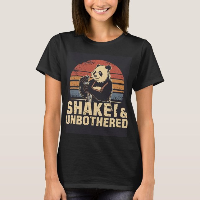 Shaken & Unbothered Panda Bartender Shirt (Front)