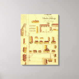 SHAKER VILLAGE MAP, 1849 CANVAS PRINT