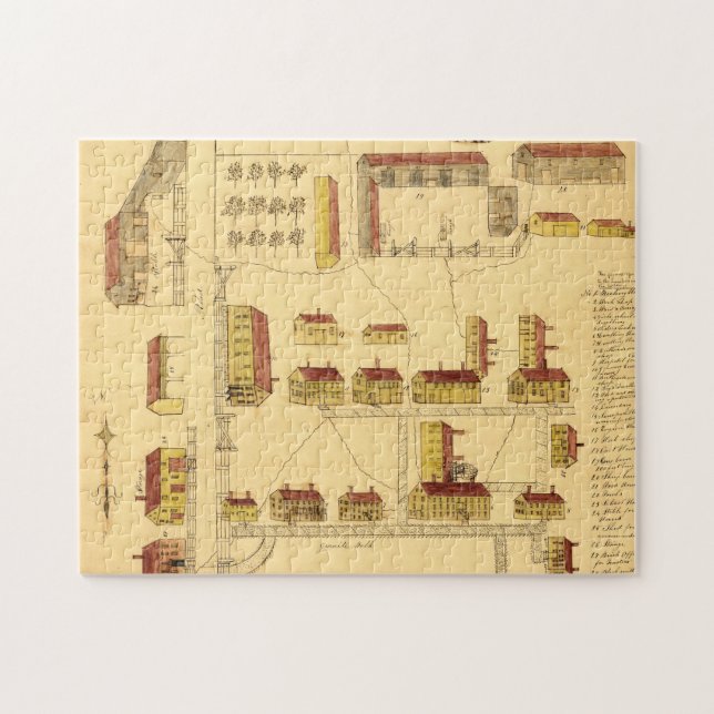 SHAKER VILLAGE MAP, 1849 JIGSAW PUZZLE (Horizontal)