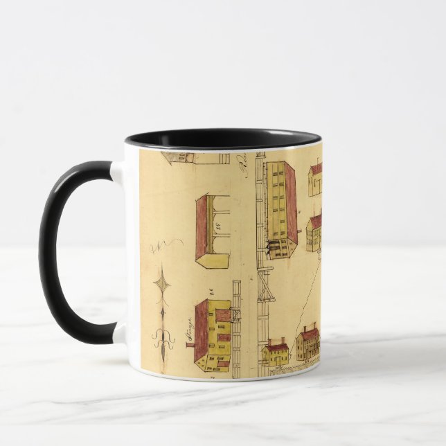 SHAKER VILLAGE MAP, 1849 MUG (Left)