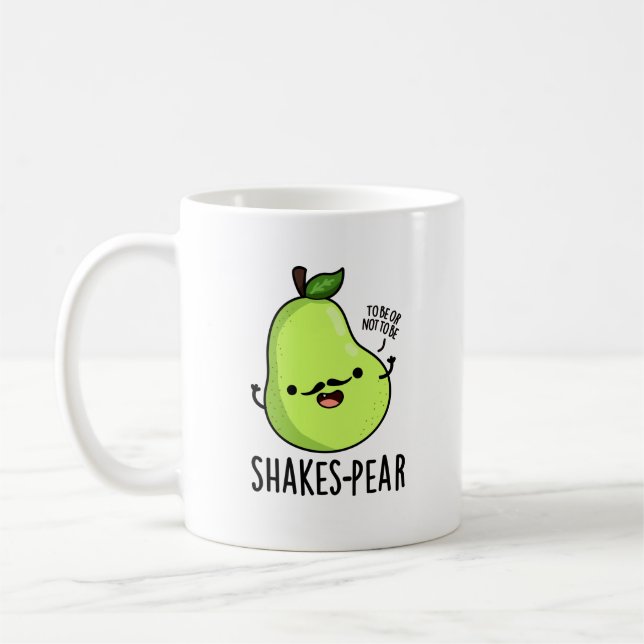 Shakes-pear Funny Pear Fruit Pun  Coffee Mug (Left)