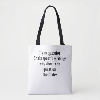 Shakespear writing tote bag