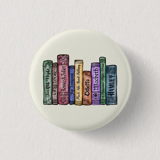 Shakespeare Books No.1 3 Cm Round Badge (Front)
