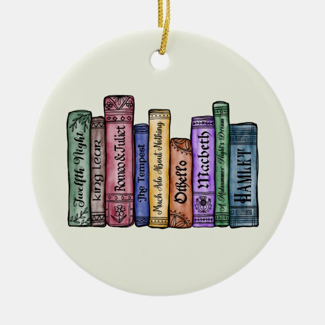 Shakespeare Books No.1 Ceramic Tree Decoration (Front)