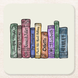 Shakespeare Books No.1 Square Paper Coaster