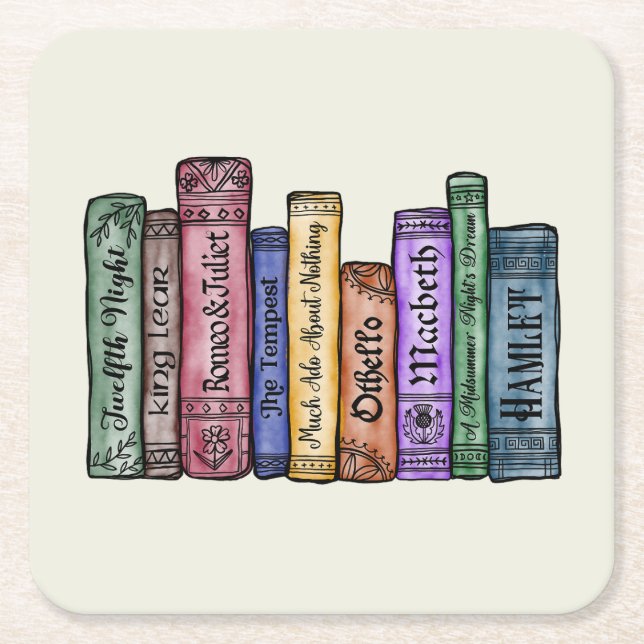Shakespeare Books No.1 Square Paper Coaster (Front)
