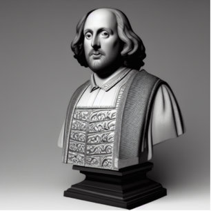 Shakespeare Bust Standing Photo Sculpture