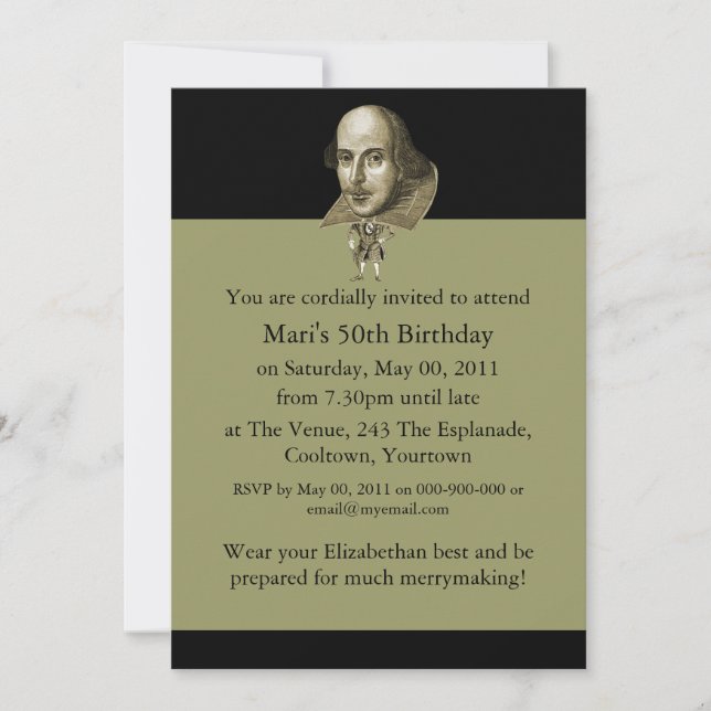 Shakespeare Caricature Invitation (Front)