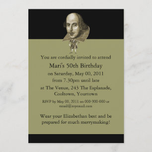 Shakespeare Caricature Invitation