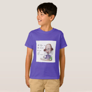 Shakespeare Caricature & Tempest Quote Boys T-Shirt