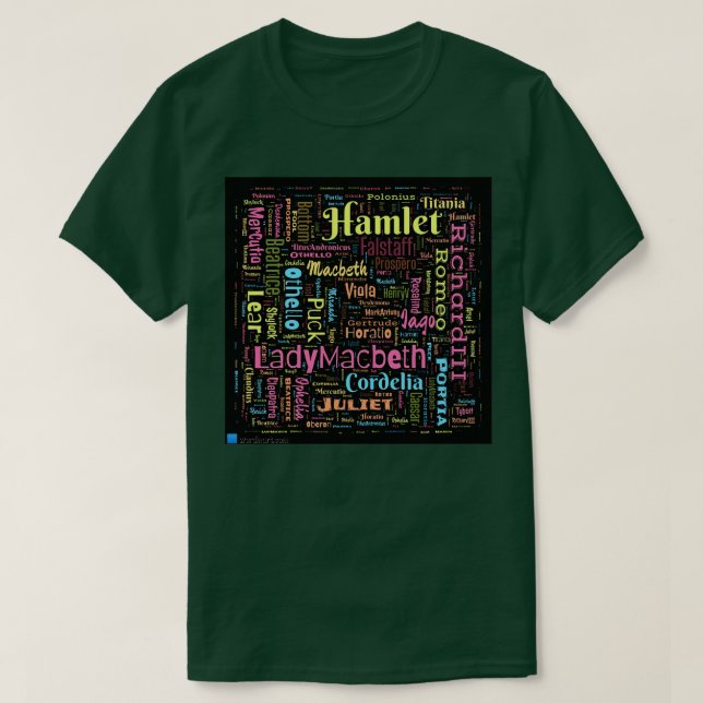 Shakespeare Cast of Characters T-Shirt (Design Front)