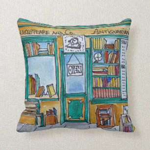 Shakespeare & Co. Bookstore   Seine, Paris Cushion