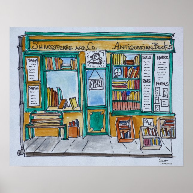 Shakespeare & Co. Bookstore | Seine, Paris Poster (Front)