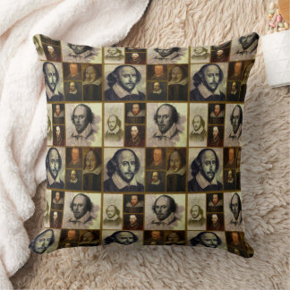 Shakespeare Collage Throw Pillow