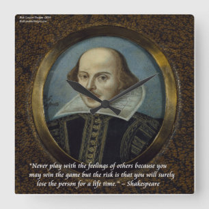 Shakespeare & Famous Feelings Quote Wall Clock