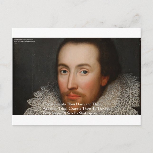 Shakespeare "Friends" Wisdom Quote Gifts & Tees Postcard (Front)