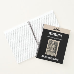 Shakespeare Funny Humourous Personalised Introvert Notebook