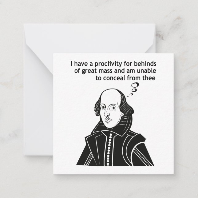 Shakespeare Funny Quote Card (Front)