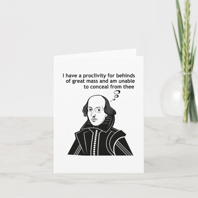Shakespeare Funny Quote Card (Front)
