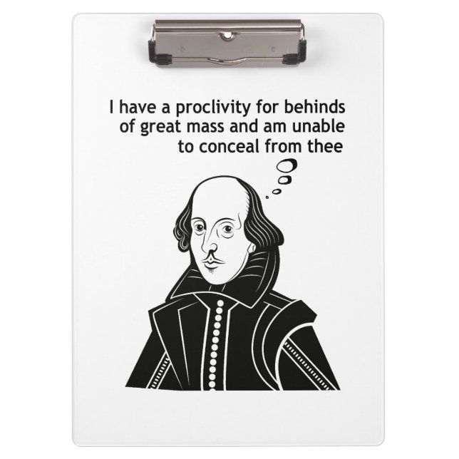 Shakespeare Funny Quote Clipboard (Front)