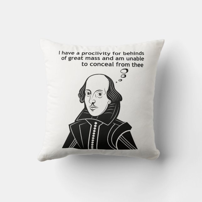 Shakespeare Funny Quote Cushion (Back)
