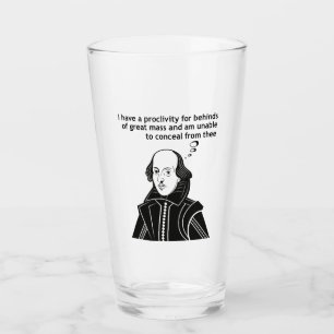 Shakespeare Funny Quote Glass