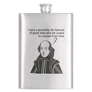 Shakespeare Funny Quote Hip Flask