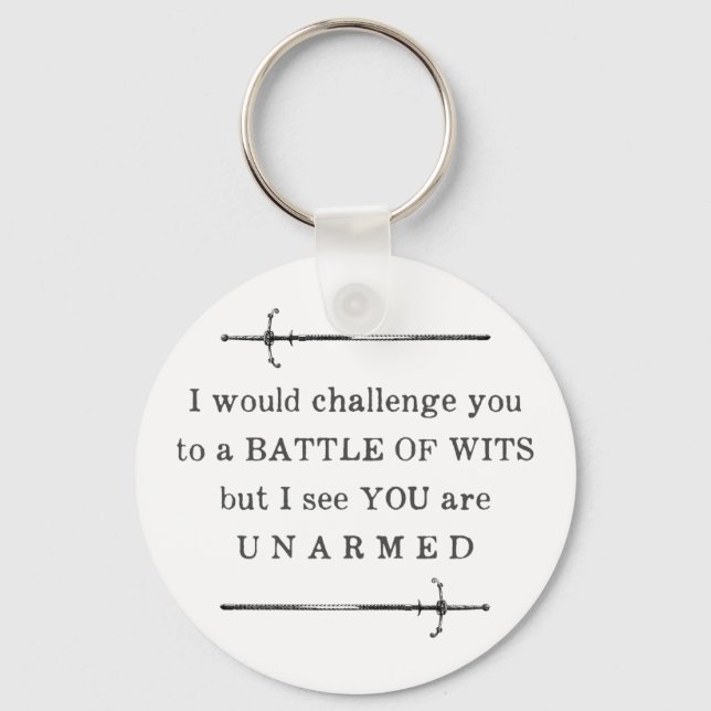 Shakespeare Funny Quote Insult Key Ring (Front)